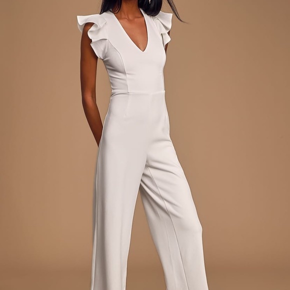 White pant jumpsuit Clearance
